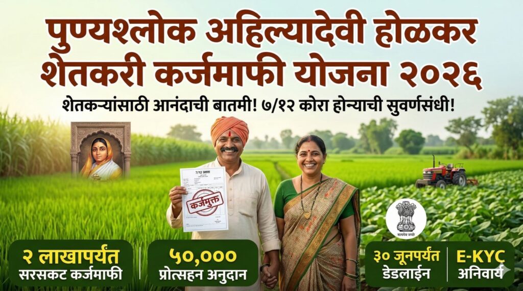 पुण्यश्लोक अहिल्यादेवी होळकर शेतकरी कर्जमाफी योजना २०२६ (Punyashlok Ahilyadevi Holkar Shetkari Karjmafi Yojana 2026)
